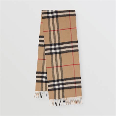 burberry halsduk|Check Cashmere Scarf in Archive beige .